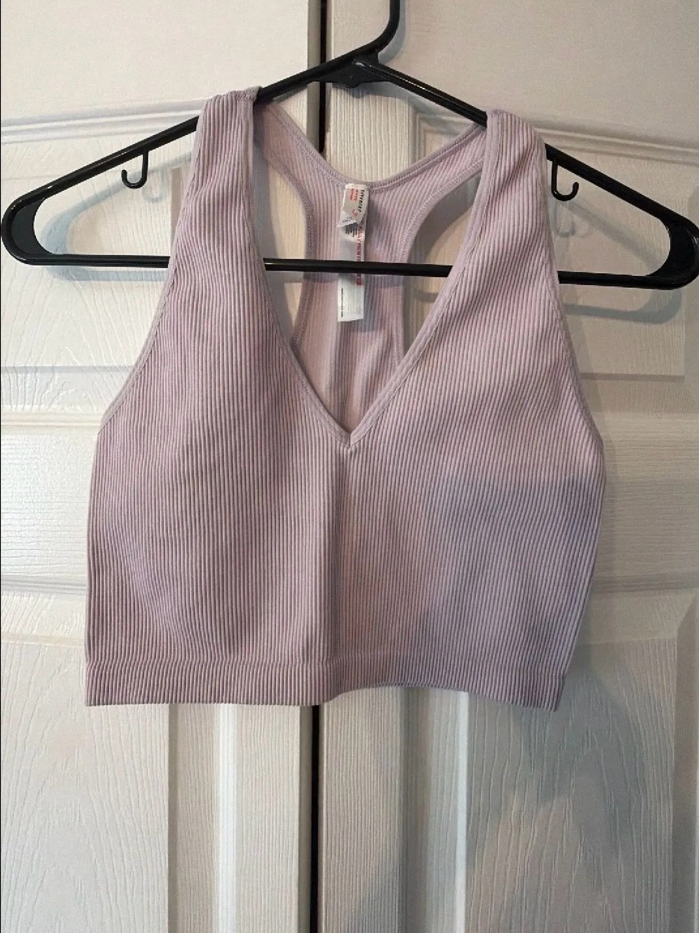 Free people Ribbed V-Neck Racerback Crop Top - Lavender